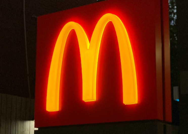 Lighted McDonald's sign