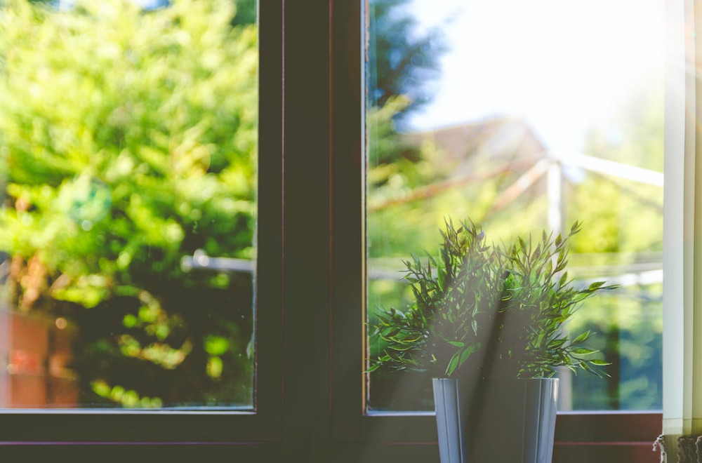 Sun shining through window